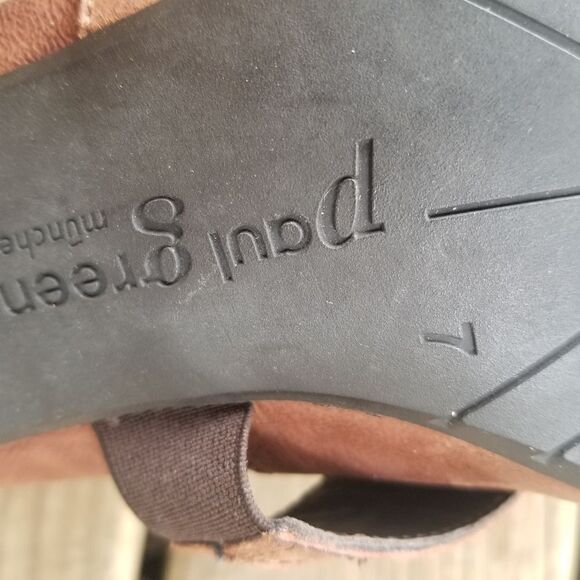 Vintage 90s y2k Paul Green Brown Nubuck Suede Leather Square Toe Mary Jane Heels - Picture 8 of 10